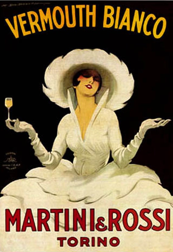 VERMOUTH MARTINI POSTER RARE LEONETTO CAPPIELLO 16X20