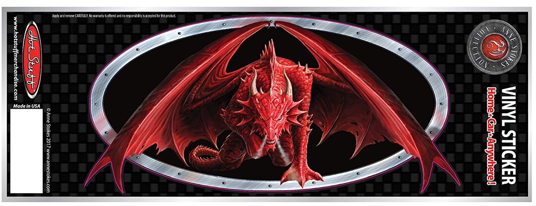 LARGE Red Dragon Badge Auto Sticker - Etsy