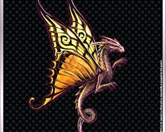 Dragon Butterfly Auto Sticker by Anne Stokes