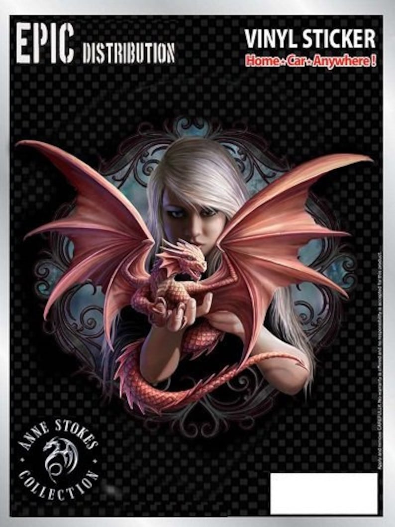 Dragon Girl Auto Sticker by Anne Stokes