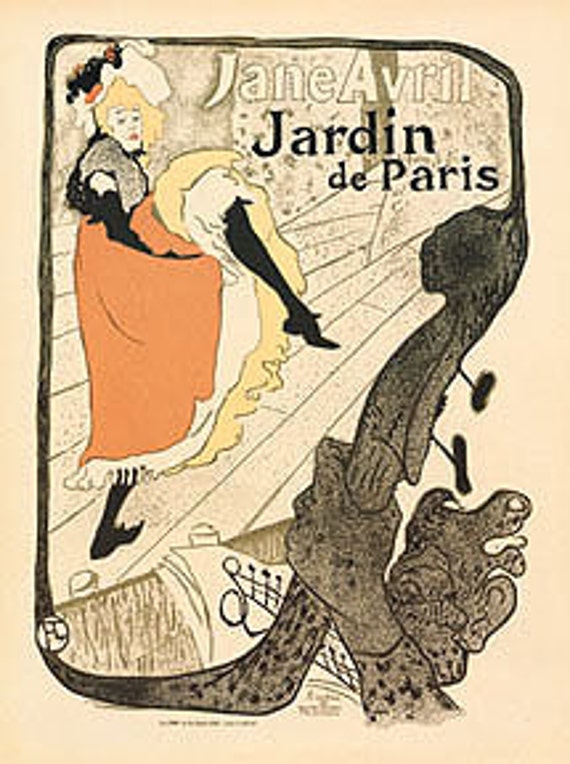 Henri De Toulouse-lautrec - Jardin De Paris - Jane Avril - Vintage
