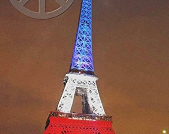 Paris Eiffel Tower Poster - Peace Sign - Tour Eiffel - Rare Hot New 24X36