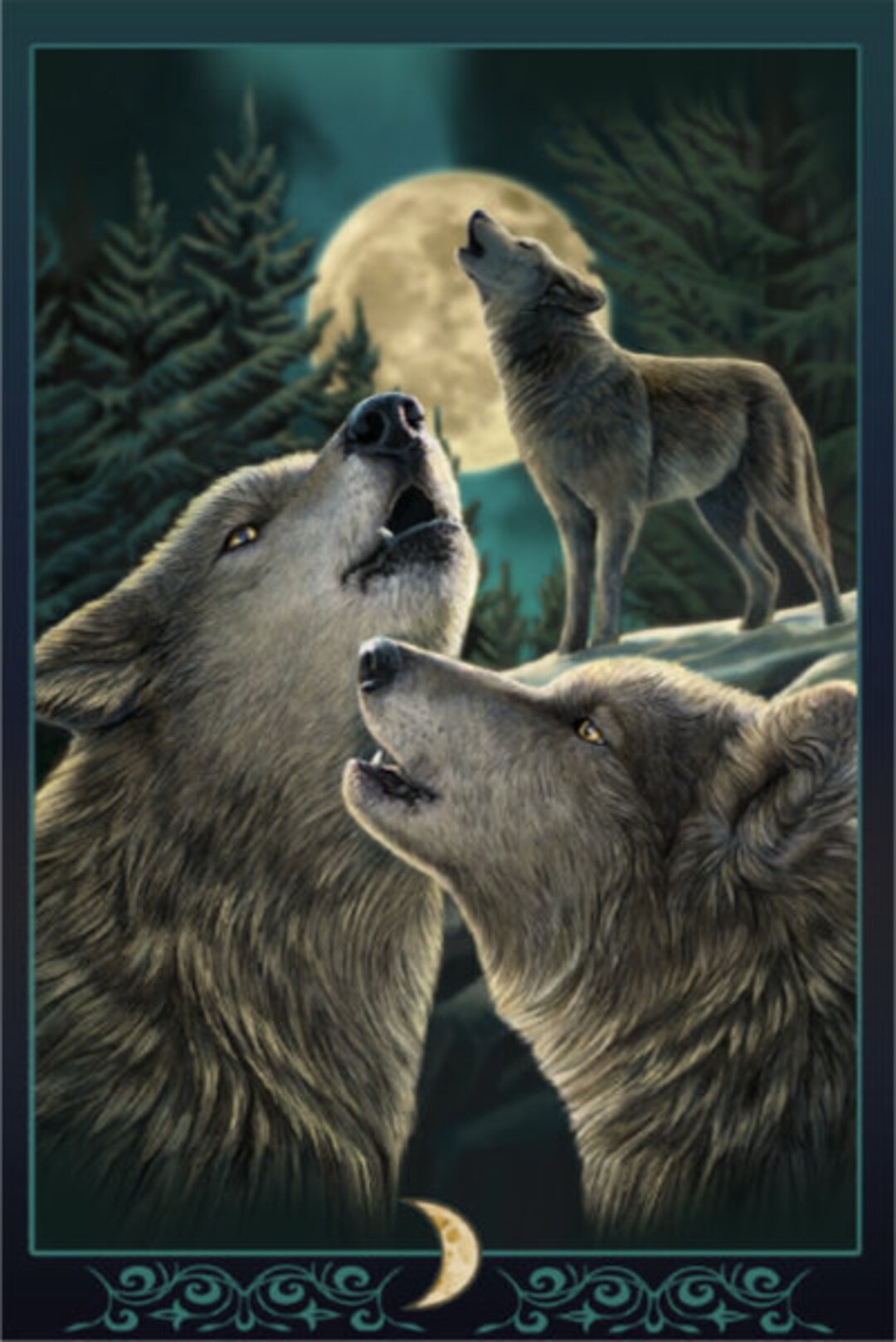 12x18 Howling Wolves Poster - Etsy