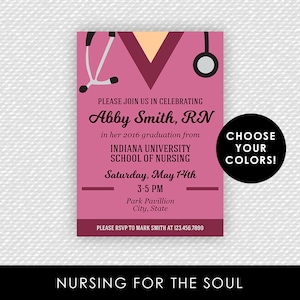 Nurse Invitation - Nurse Graduation Invitation - Nursing School Graduation - RN  - LPN  - Doctor Invitation - Nurse Invite