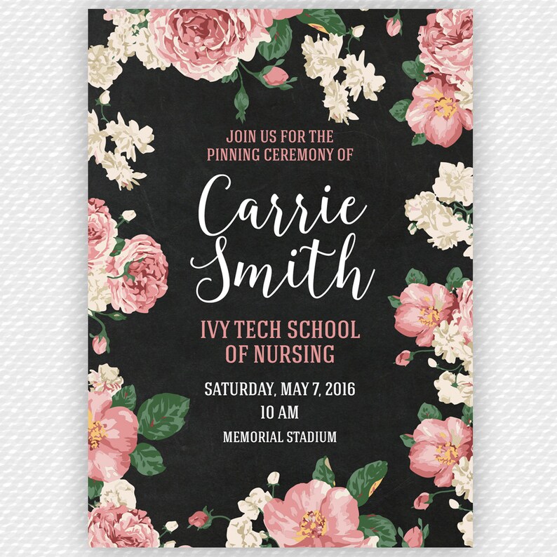 Nurse Invitation Nurse Graduation Invitation Nursing Etsy