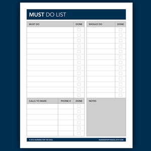 Must Do Liste Must Do Liste Priorisierte To Do Checkliste Printable Stillen für die Seele Bild 2