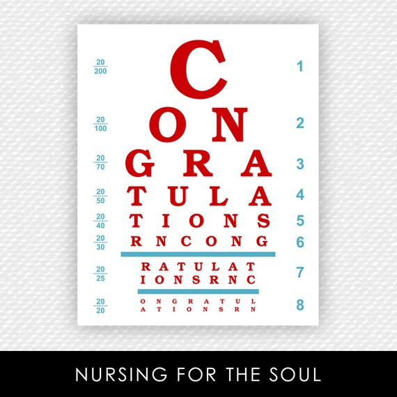 nurse eye chart congratulations rn eye chart printable etsy ireland