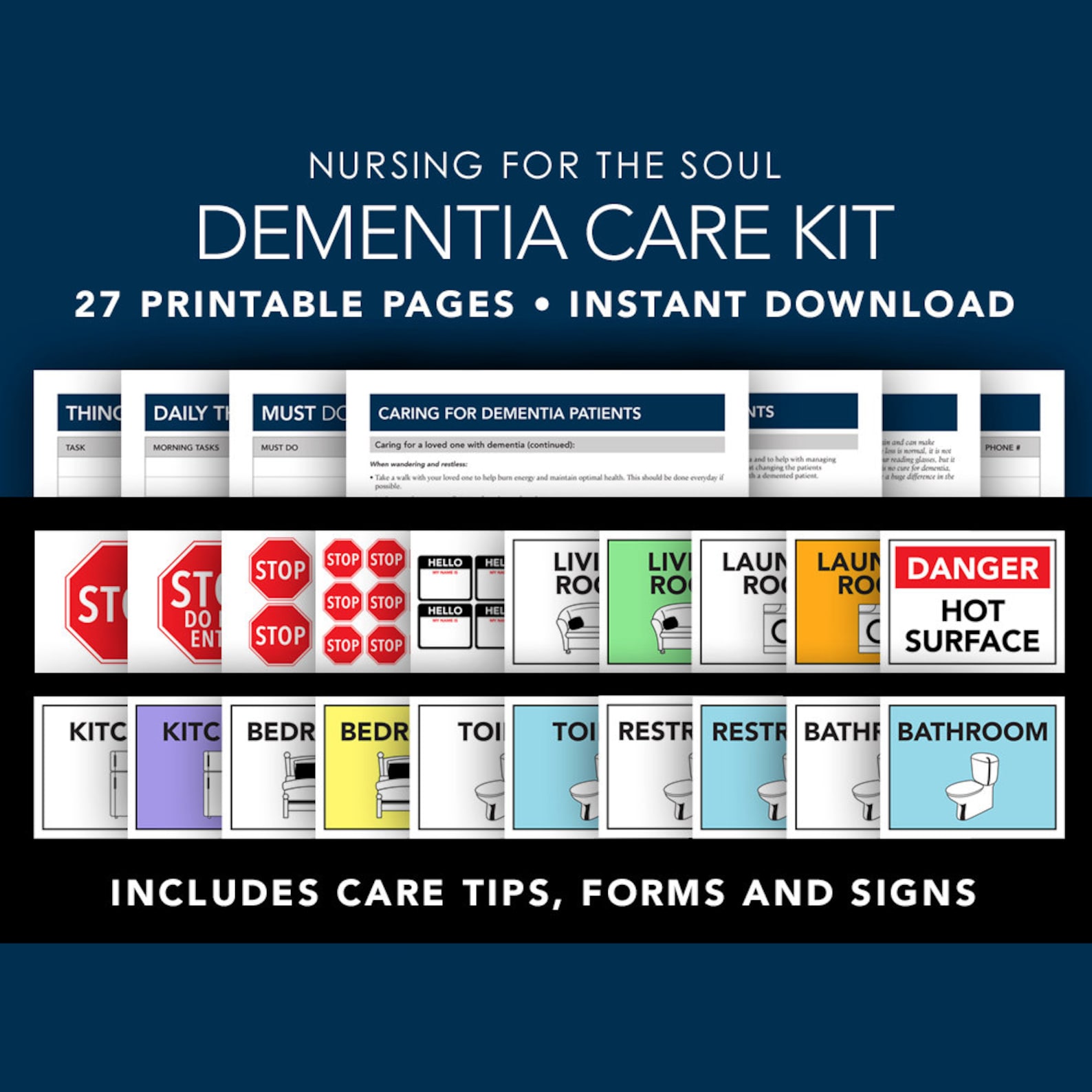 Dementia Care Kit Dementia Tips Dementia Signs Brain Etsy