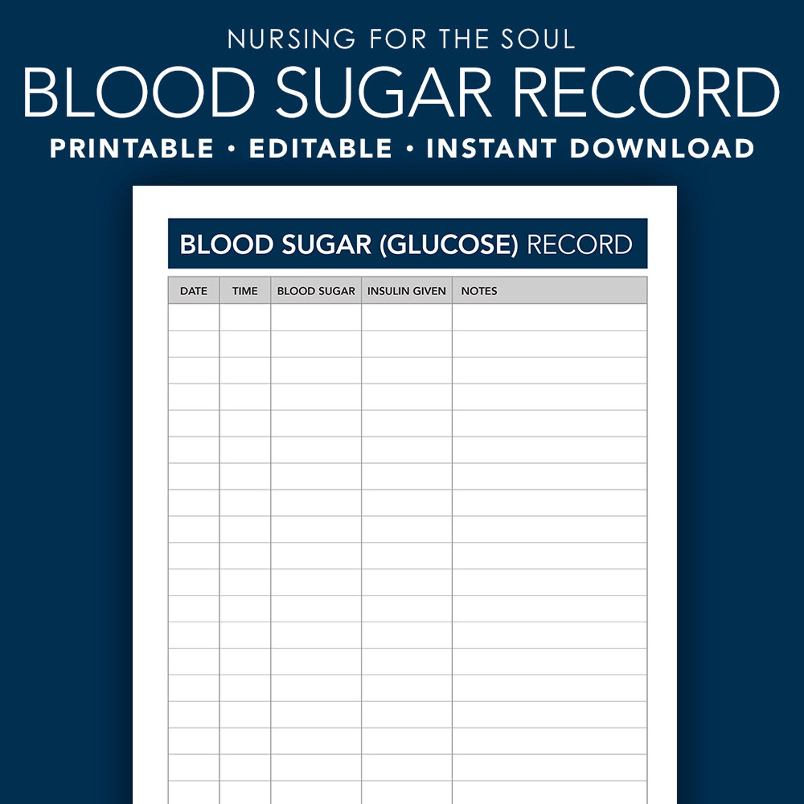 Editable Blood Sugar History Blood Sugar Glucose Form Etsy Editable Blood Sugar History Blood Sugar Glucose Form Etsy