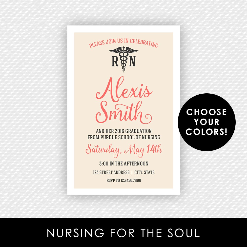 Nurse Invitation Nurse Graduation Invitation Nursing Etsy