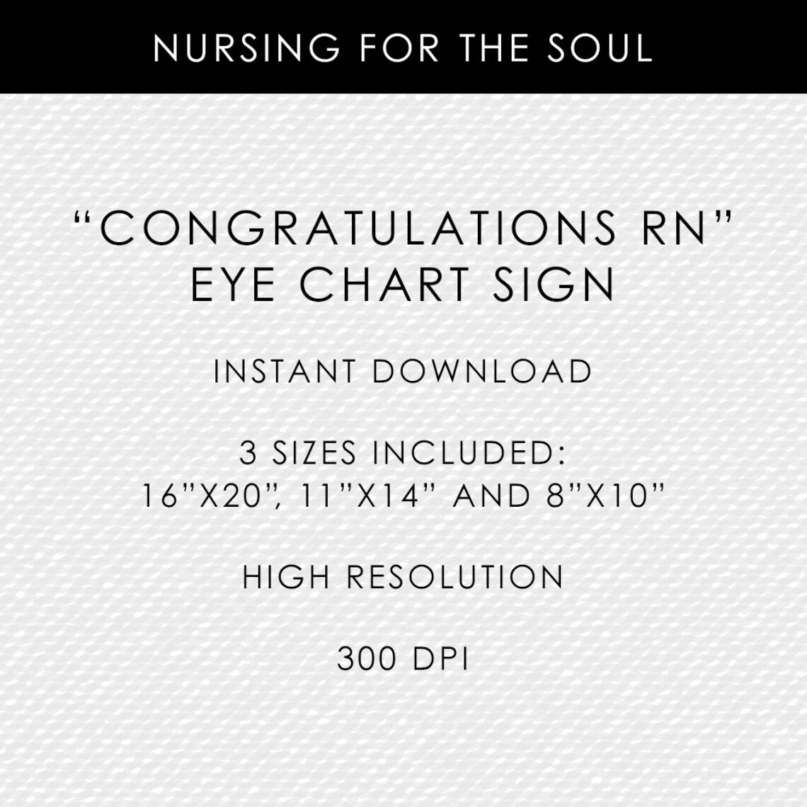 nurse eye chart congratulations rn eye chart printable etsy