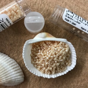 5.2 grams Miyuki® Japanese Delica 11/0 Glass Beads -0204 Light Beige Luster