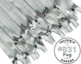 Invisible Zippers - #831 Fog - 8" 10" 12" 14" 16" 18" 20" 22" 25" (10pcs)