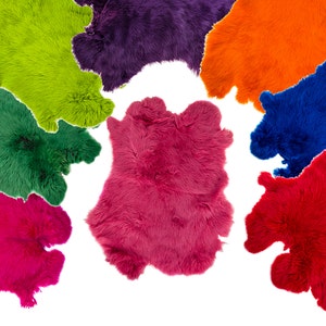 European Domestic Rabbit Hides in Dyed Colors - Single Hide (Medium Grade)