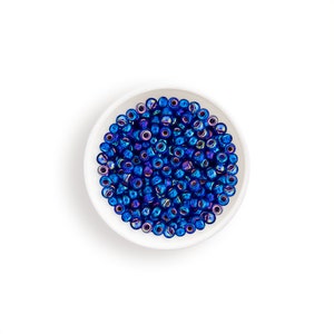 Silver-Lined Cobalt Miyuki Seed Beads 15/0