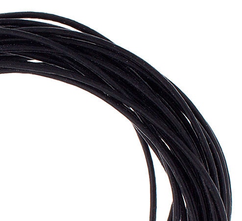 Genuine Round Leather Cord - Black - 0.5mm, 1mm, 1.5mm, 2mm, 3mm (5 y…