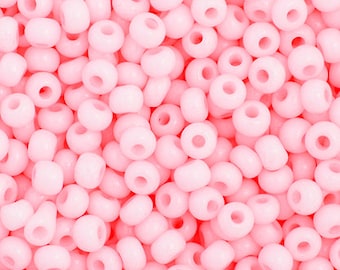 23g 11/0 Preciosa Czech Rocaille Glass Seed Beads in Light Pink Solgel 40005 (2.1mm)