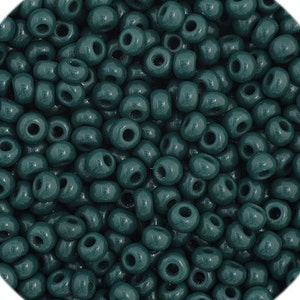 23g Preciosa Czech Rocaille Glass Seed Beads - Dark Green OP - 11/0 (2.1mm) (CZ11-35061)