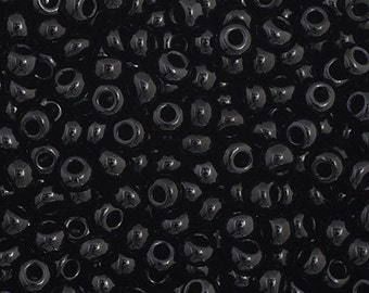 23g Preciosa Czech Rocaille Glass Seed Beads - Black OP - 11/0 (CZ11-4904)