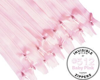 Unsichtbare Reißverschlüsse - #512 Baby-Rosa - 8" 10" 12 "14" 16 "18" 20 "22" 25 "(10 Stück)