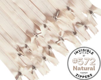 Invisible Zippers - #572 Natural - 8" 10" 12" 14" 16" 18" 20" 22" 25" (10pcs)