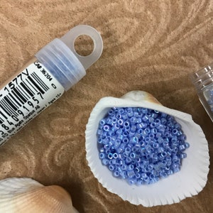 5.2 grams Miyuki® Japanese Delica 11/0 Glass Beads -1577 Blue Agate Opaque AB