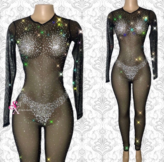 rhinestone catsuit