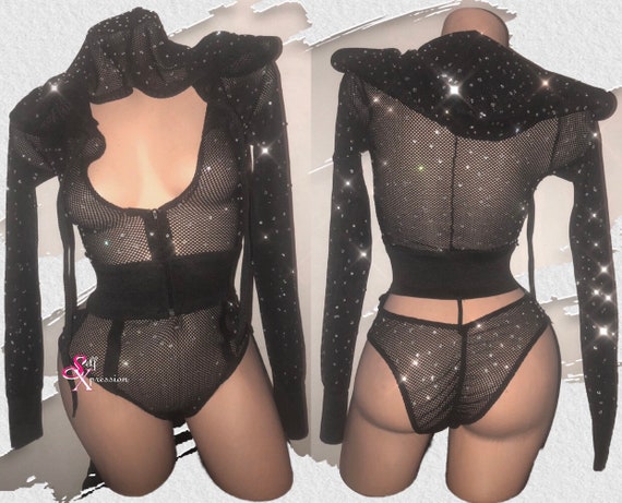 sparkly mesh bodysuit