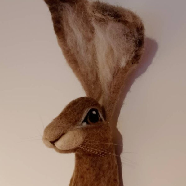 Hares head | Needle felted hanging Hare head | Felt gift | Fibre Art | Wall decoration | Made to order | Felt animals
