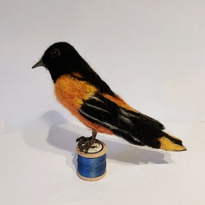 Needle Felted Baltimore Orioles | Felted Oriole | Felt gifts | Made to order | Fibre Art | Felted Bird | Handmade | Felted animals