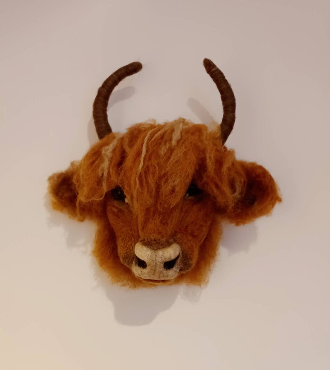Felt Highland Cow Needle Felted Highland Cow Hanging Faux Taxidermy