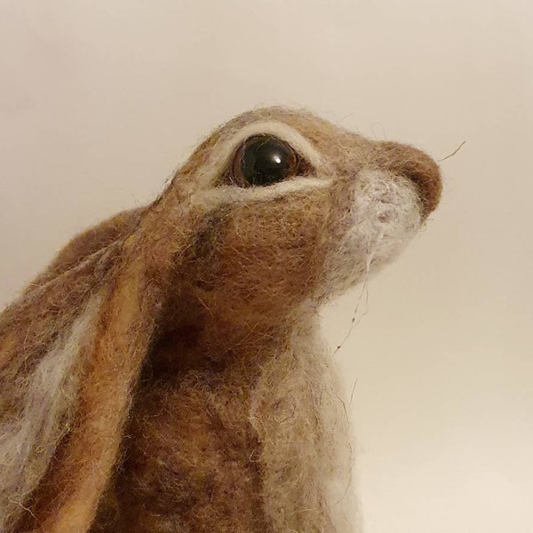 Needle felted Moon Gazing Hare | Made to order | Unique felt gifts | Fibre sculpting | Felt wildlife | Felt Animals | Handmade