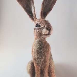 Needle felted Hare | Felted Hare | Handmade gift | Fibre Sculpting | Felt Animals