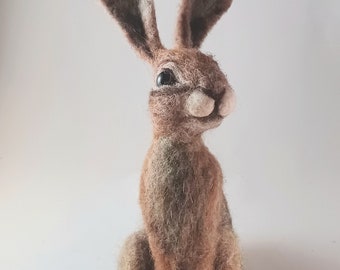 Needle felted Hare | Felted Hare | Handmade gift | Fibre Sculpting | Felt Animals