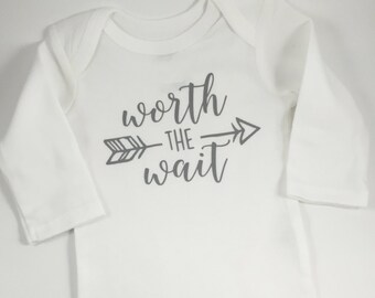 Worth the Wait Arrow Onesie Bodysuit // Worth the Wait Baby | Etsy