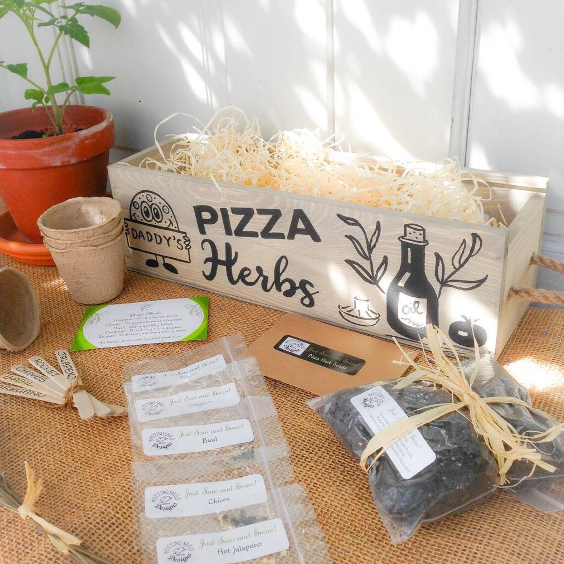 Personalised Pizza Herb Garden Kit Etsy