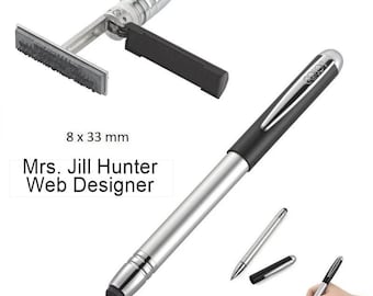 Pen-stamp - Aluminum Body - Colop Pen Stamp Alu Magnet Touch - Custom Self Inking Stamp - 8x33mm