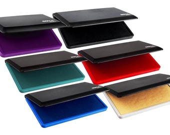 High Quality Plastic Stamp Pad, Colop Micro 1 (5x9cm), Micro 2 (7x11cm), Micro 3 (9x16cm), Black Blue Red Green Purple Dry