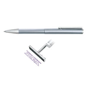 Timbro a penna - Serie Heri 3100 - Interamente in metallo - Timbro Flash personalizzato - 8 x 33 mm