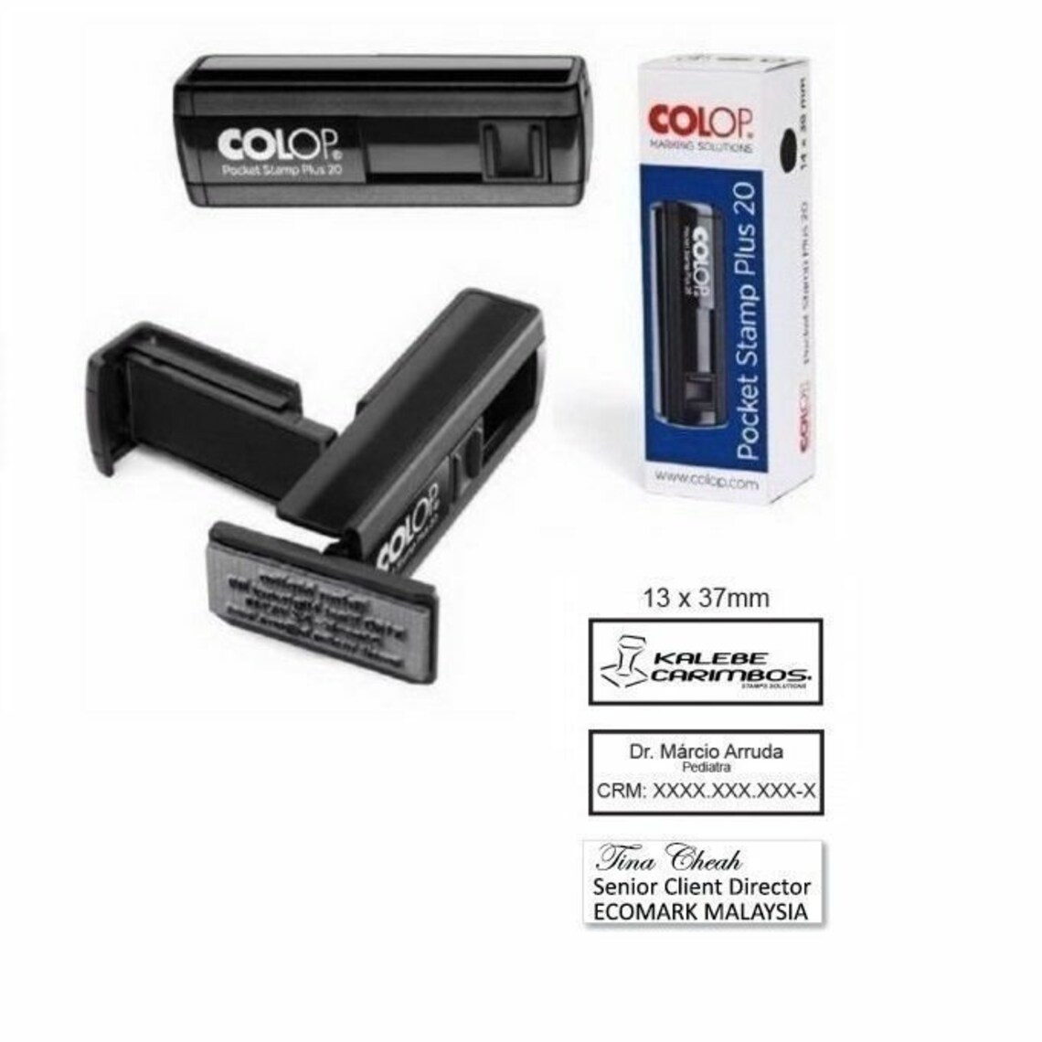 Colop Pocket Stamp Plus 20 Stamper with Custom Self Inking Etsy