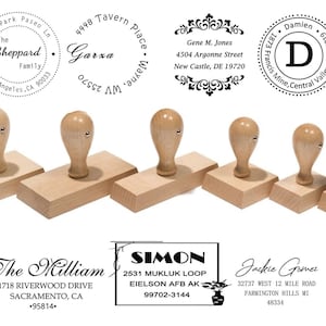 Wooden Stamp - Personalized - Custom - Various Sizes - Includes Ink Pad