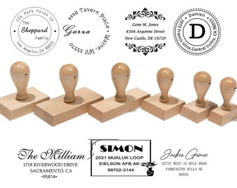 Wooden Stamp - Personalized - Custom - Various Sizes - Includes Ink Pad