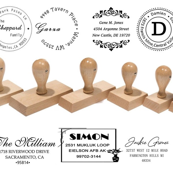 Wooden Stamp - Personalized - Custom - Various Sizes - Includes Ink Pad