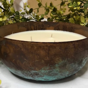 Große Kupfer 4 Docht Kerze, Knistern Holzdocht Outdoor / Indoor Stark duftend Bestseller 2025 bestes einzigartiges Geschenk Ostern Frühling Citronella