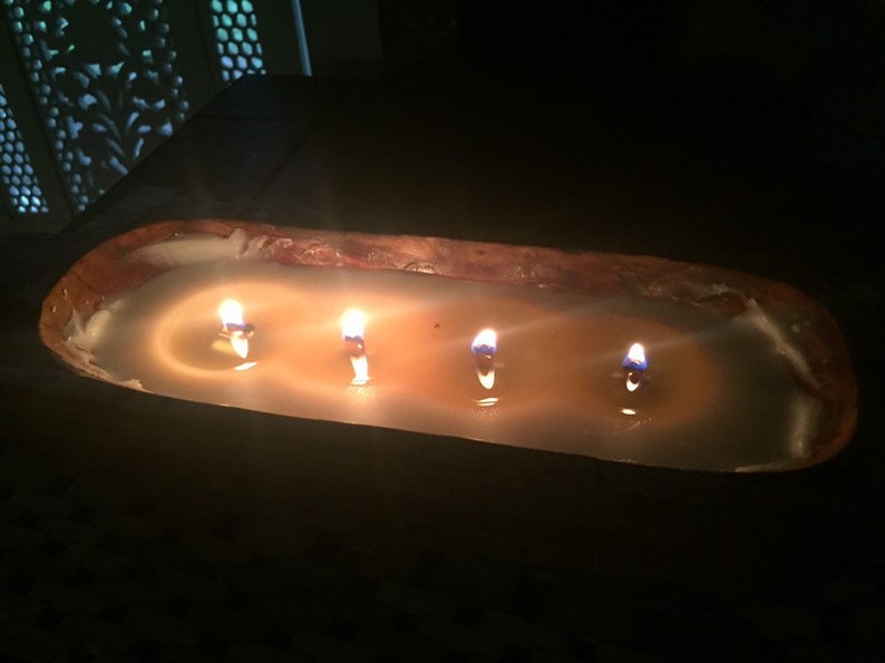 Dough Bowl Wood Wick Candle Refillable Highly Fragrant Large 4 Etsy