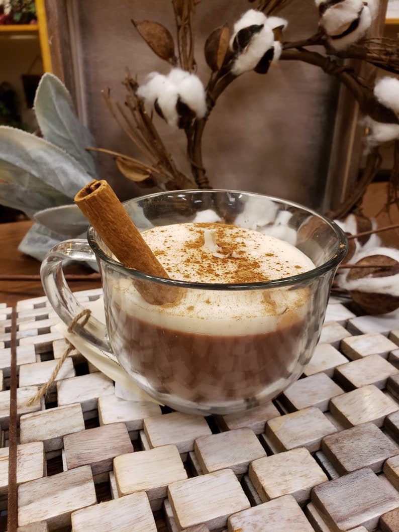 Latte Candles Large delicious \u201cflavors\u201d handmade to look just like your favorite fall coffee.