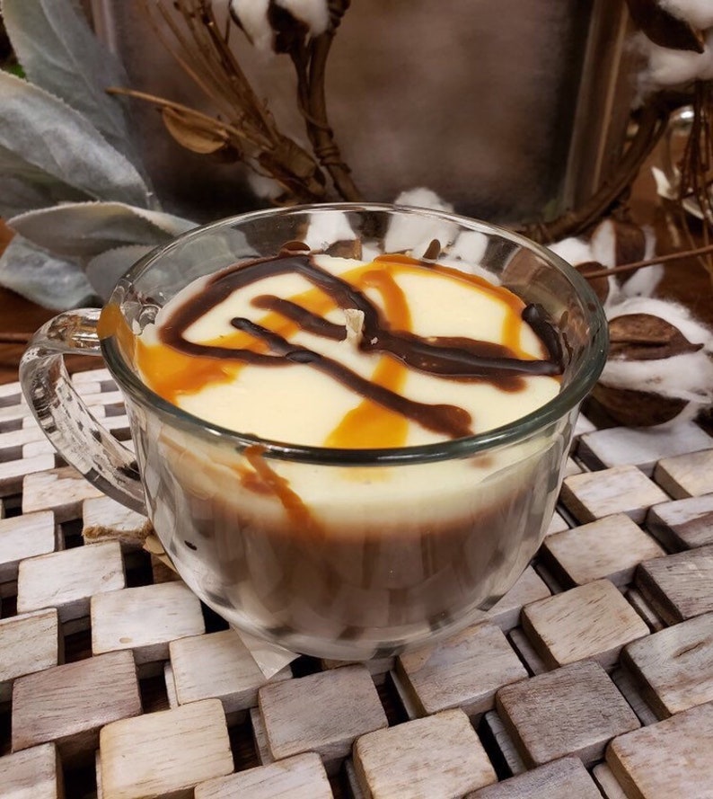 Latte Candles Large delicious \u201cflavors\u201d handmade to look just like your favorite fall coffee.