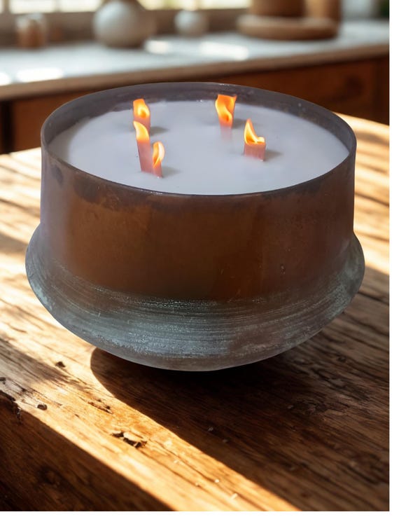 Huge Copper Bowl Candle, 6 Wick Long Burning Soy Wax, Highest quality Fragrance Oils