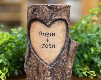 Personalized Log Candle (All Wax) Scented Soy Names Valentines Day, Boyfriend Gift, 16th Anniversary, wedding shower for him or her romantic