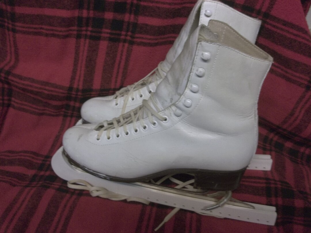 Lot 21 Vintage White Ice Skates Hyde Made in USA for Etsy